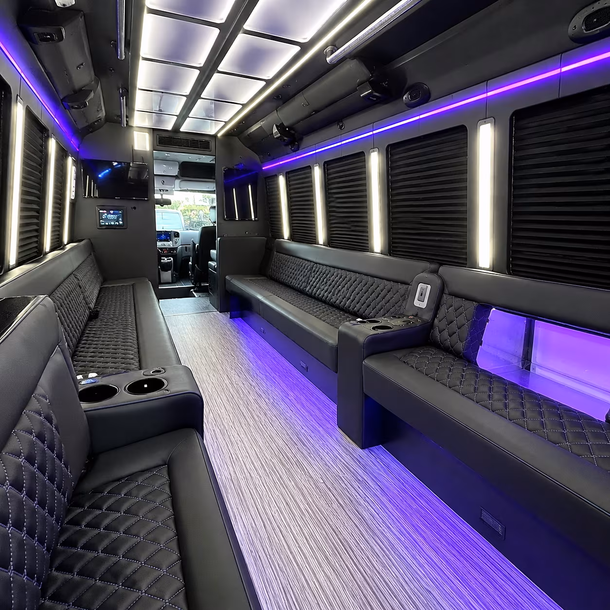 Fort Lauderdale Prom & Homecoming Transportation party bus interior