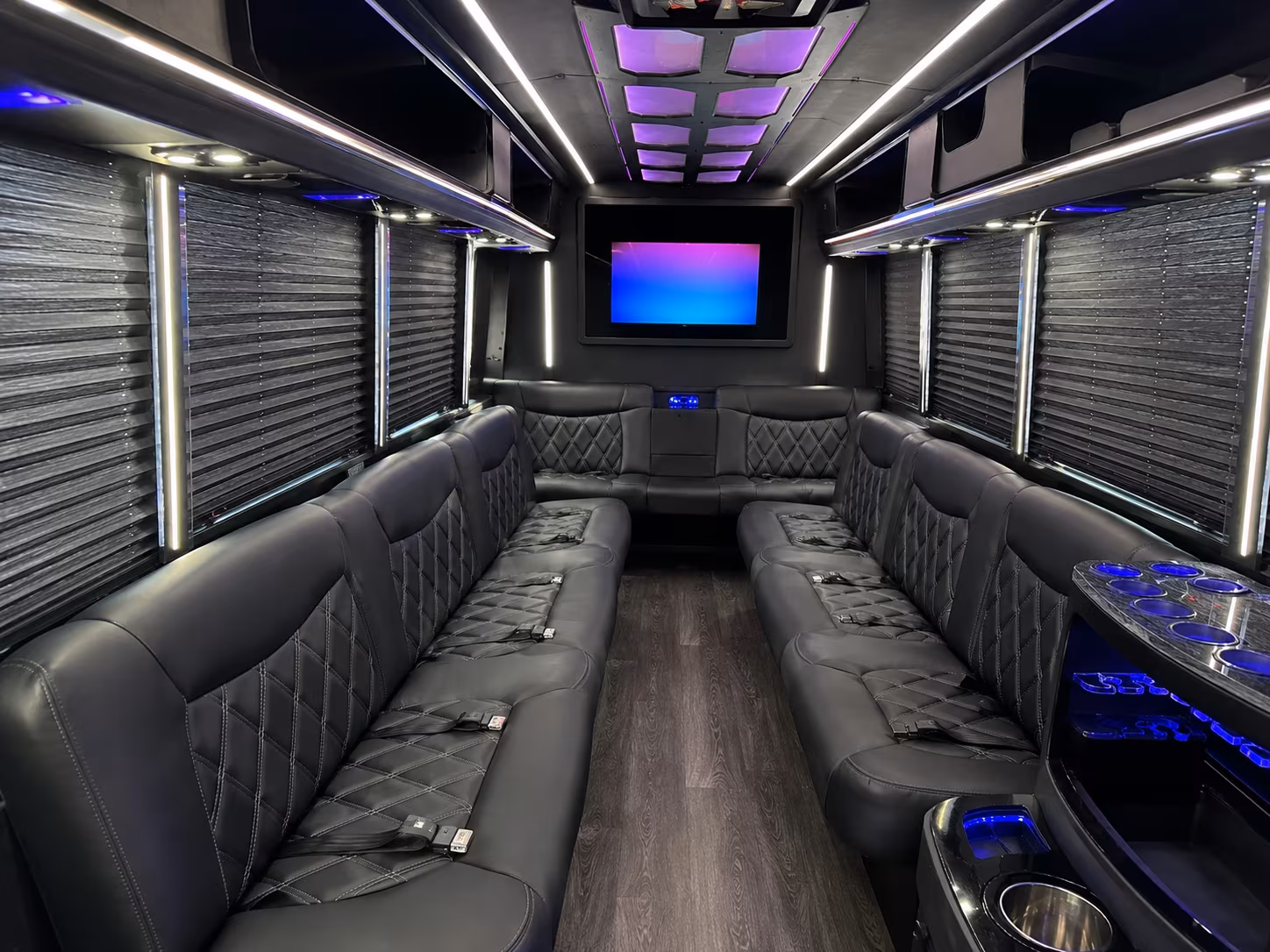 Fort Lauderdale Prom & Homecoming Transportation party bus interior