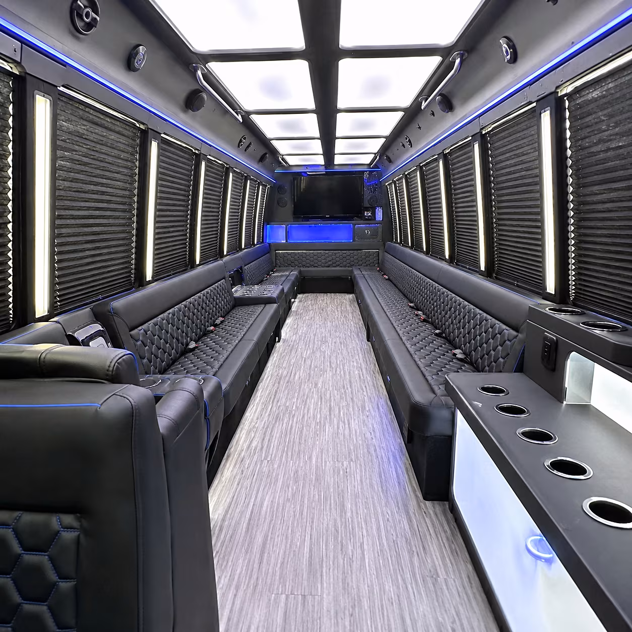 Fort Lauderdale Sporting Event Transportation party bus interior