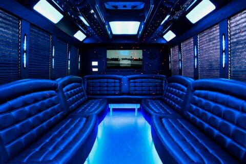 Fort Lauderdale 36 Passenger Party Bus Interior